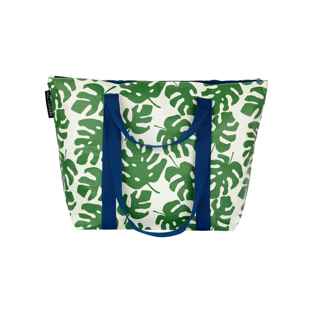 Zip Medium Tote Bag - Monstera