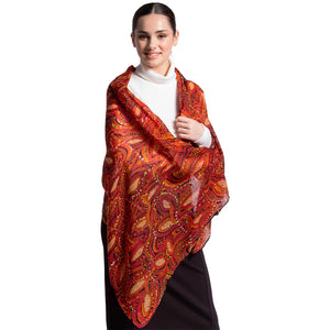 Red Earth Wool Scarf - Alicka Napanangka Brown