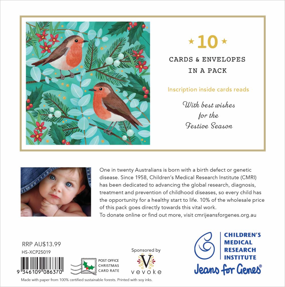 Christmas Card Wallet - CMRI - Robins