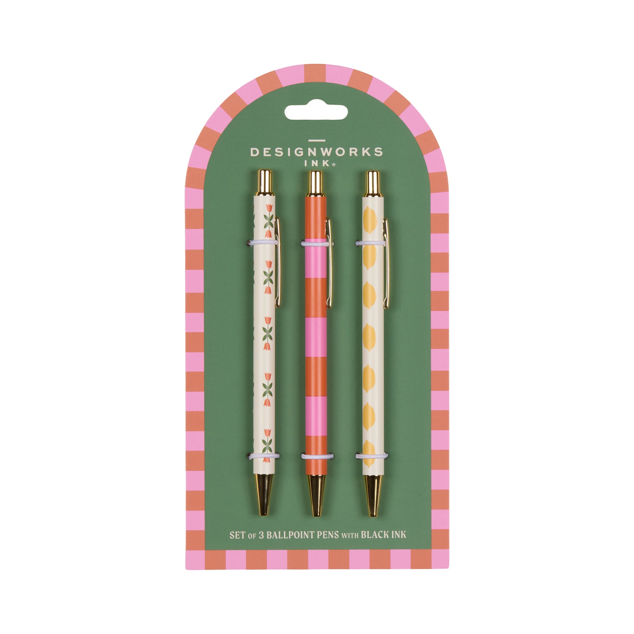 Adopo Pen Set of 3 - Flower, Stripe & Lemon