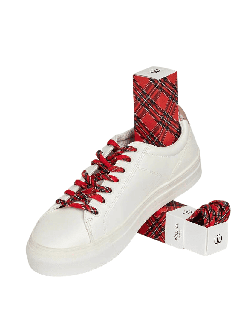 Sliwils Shoelaces - Tartan Red
