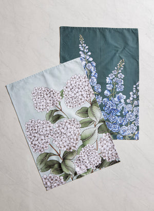 Secret Garden 2pk Kitchen Tea Towel - Blue