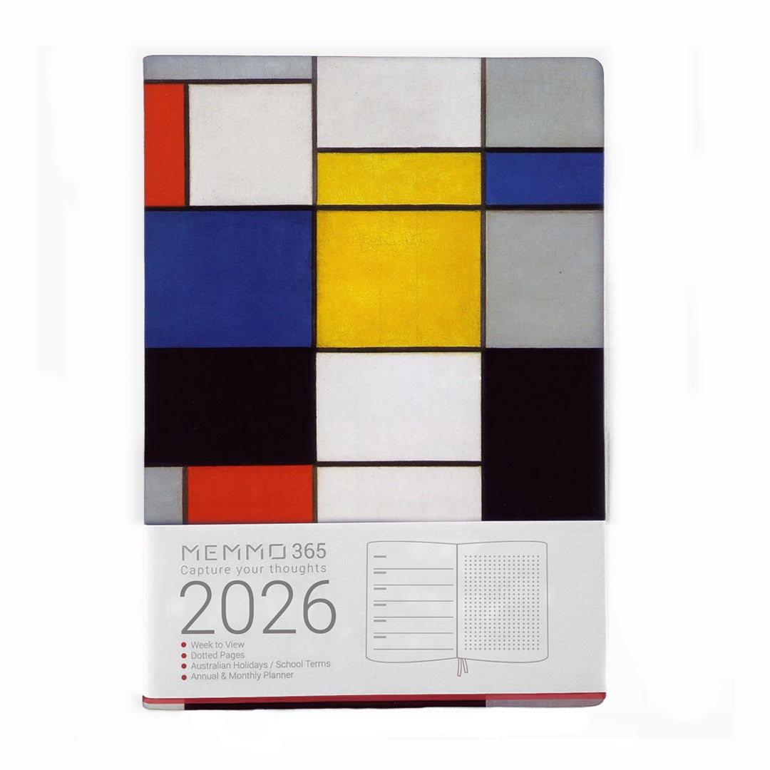 MEMMO365 Luxe (week-to-view) Mondrian 2026 Diary