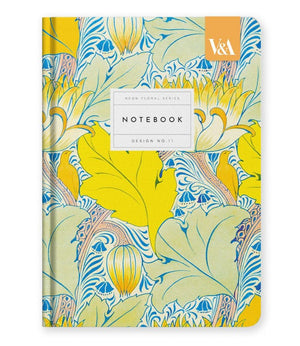 V&A A5 Premium Hardcover Notebook - Neon Floral Arts & Crafts