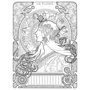 Alphonse Mucha Coloring Book