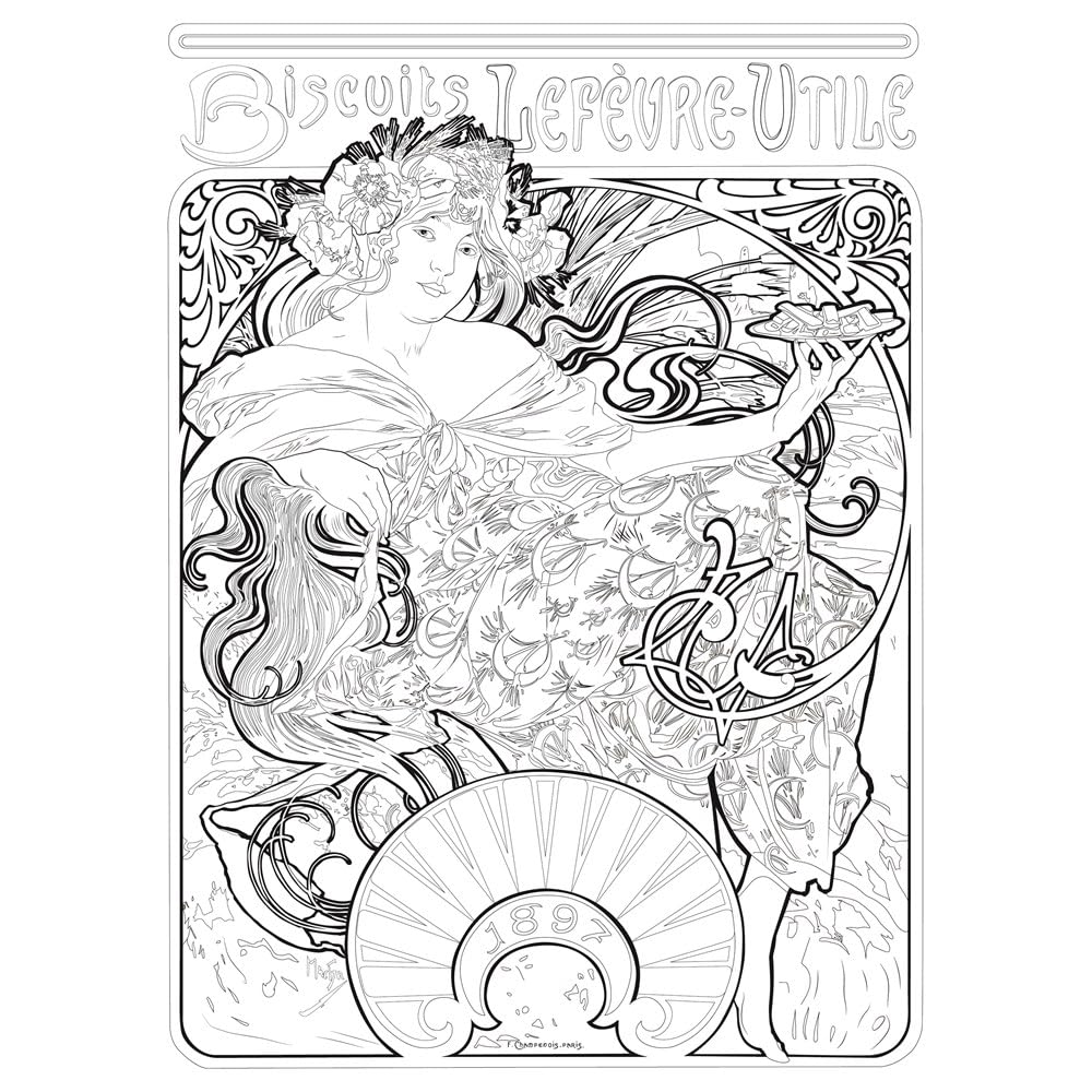 Alphonse Mucha Coloring Book