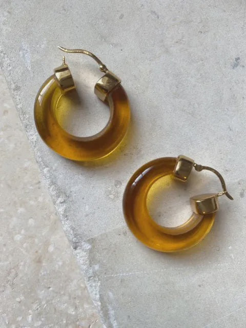 Aura Hoop Earrings Citrine