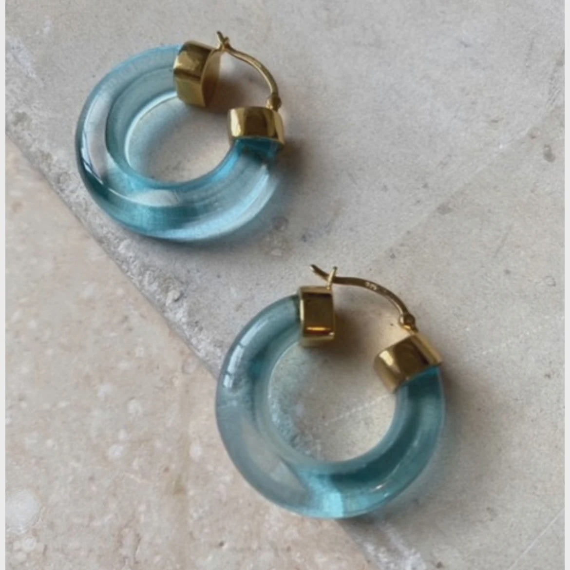 Aura Hoop Earrings Turquoise