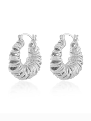 Biarritz Silver Hoop Earrings