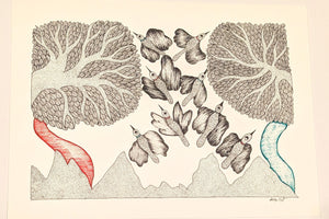 Birds in Flight Ink on Paper - Gond Art
