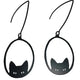 Mini Black Cat Earrings