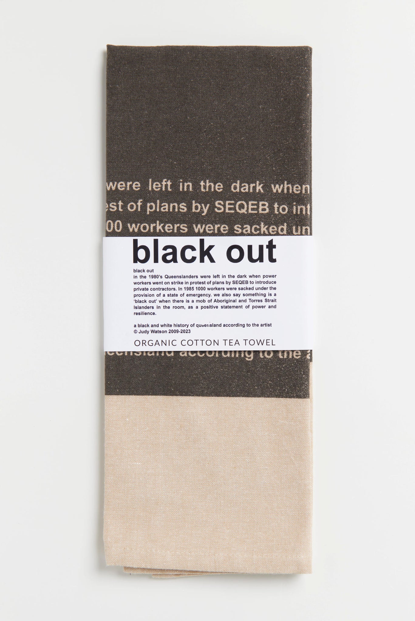 Black Out Tea Towel - Judy Watson