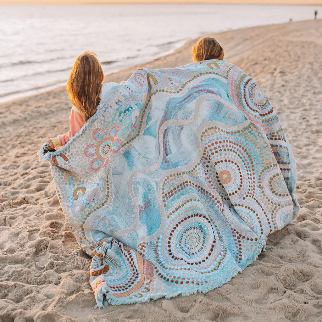 Blue Ocean Recycled Cotton Throw