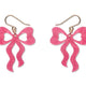 Bows Drop Earrings - Pink