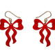 Bows Drop Earrings - Red