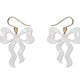 Bows Drop Earrings - White