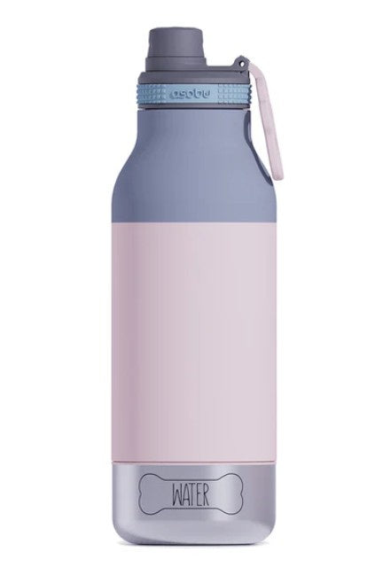 Buddy Dog Food and Water Bottle 1L Pastel Pink