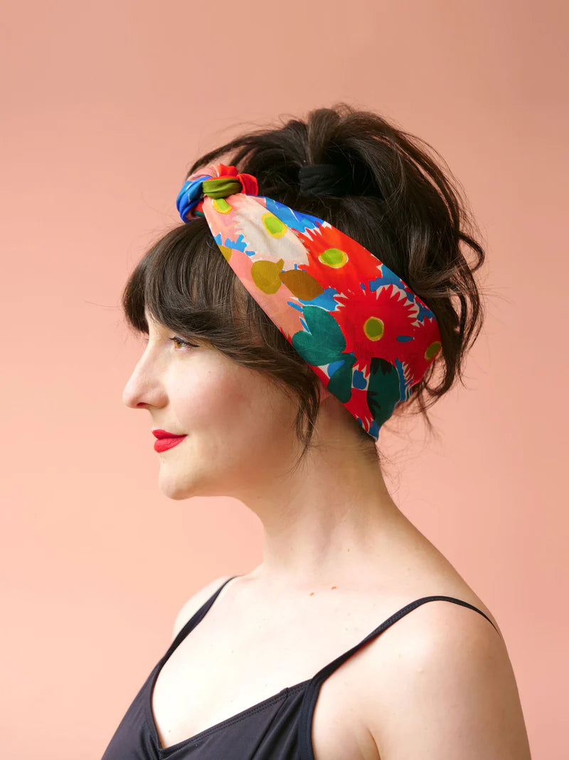 Bush Bloom Red Silk/Cotton Scarf