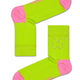 Butterfly Rhinestone Green Pink Half Crew Socks
