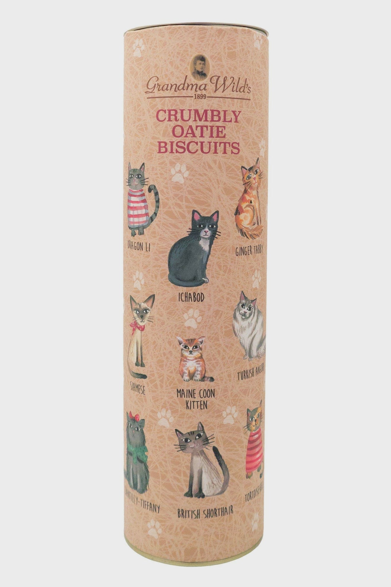 Grandma Wild's Cats in Jumpers Chocolate Chip Biscuits Giant Tube 200g