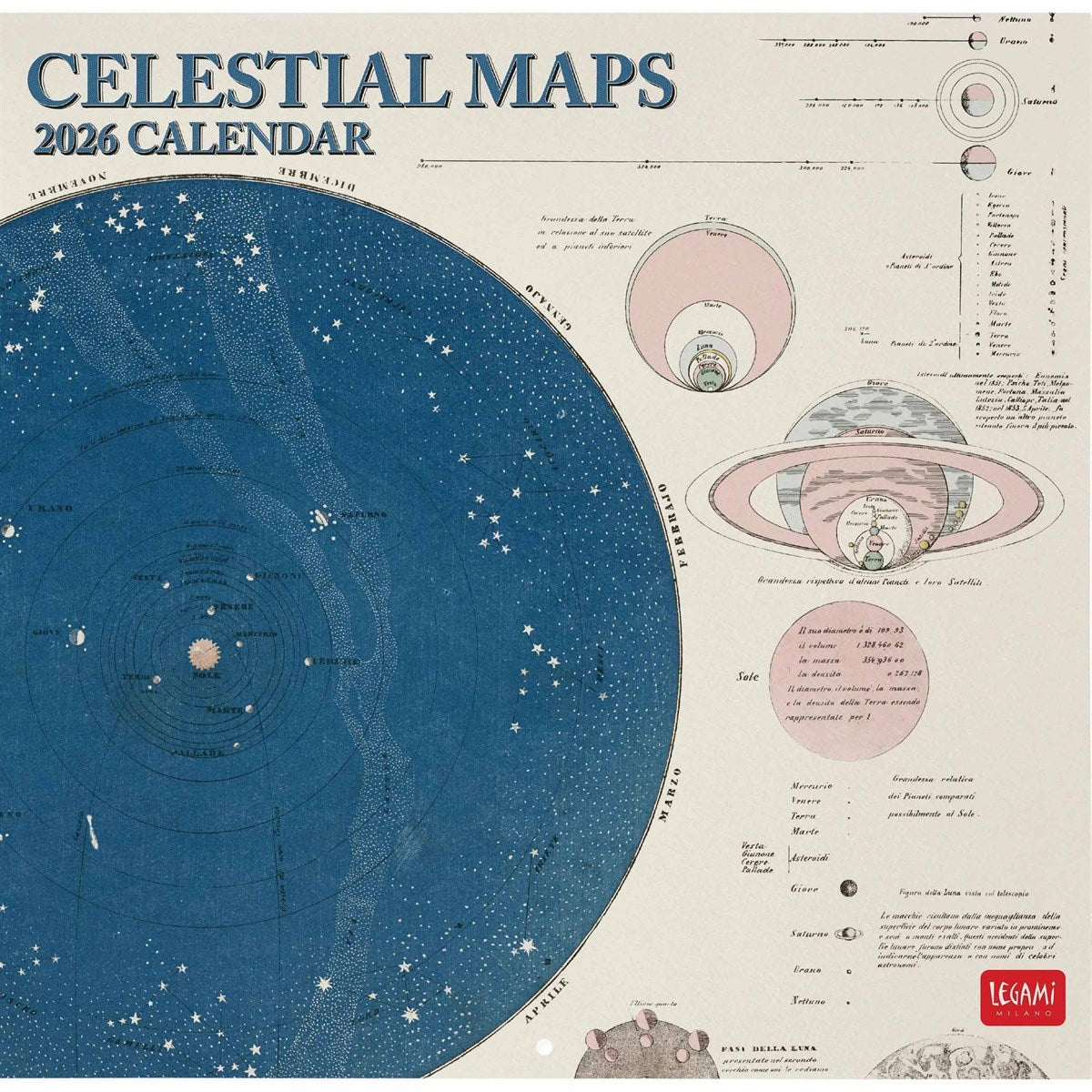 Celestial Maps Calendar 2026