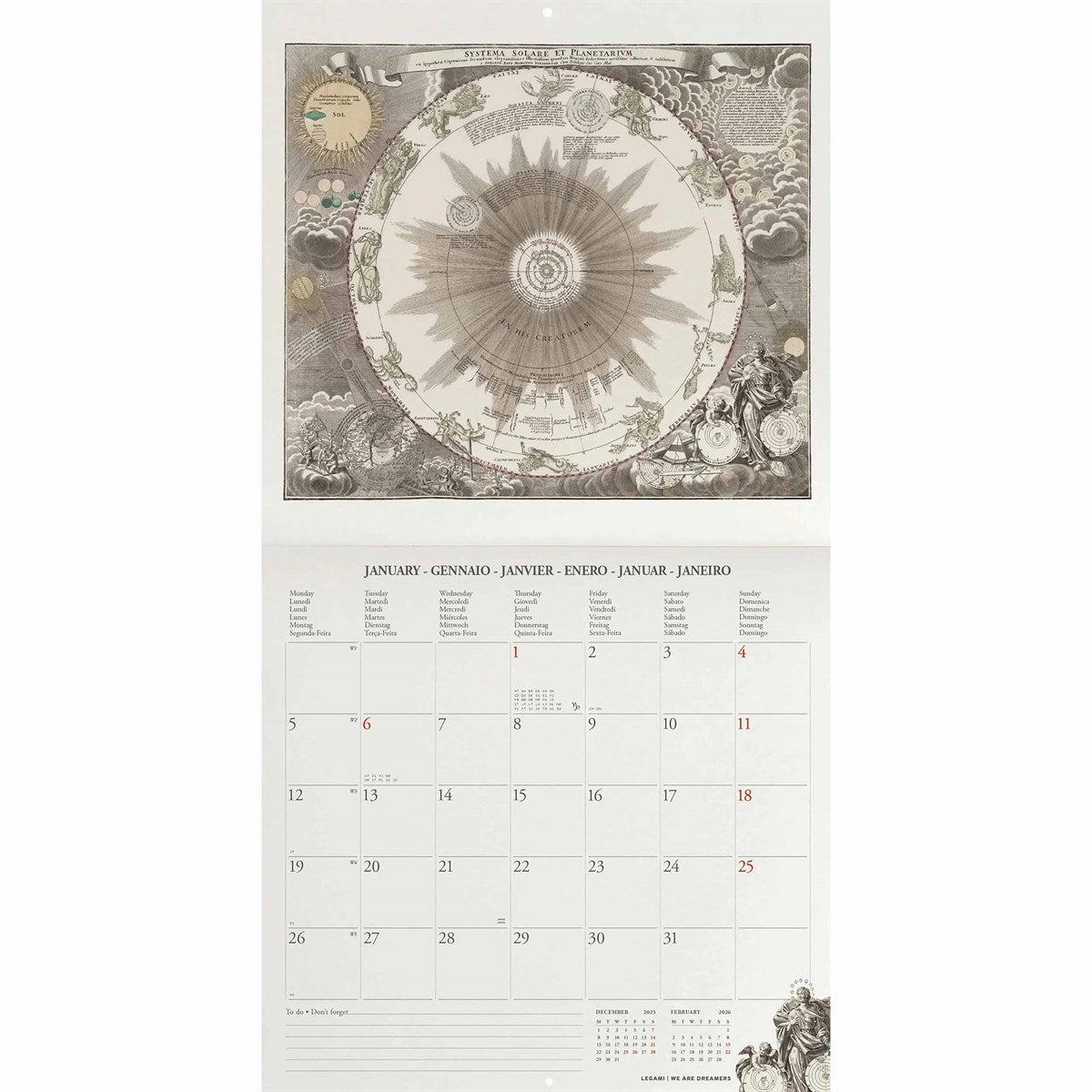 Celestial Maps Calendar 2026