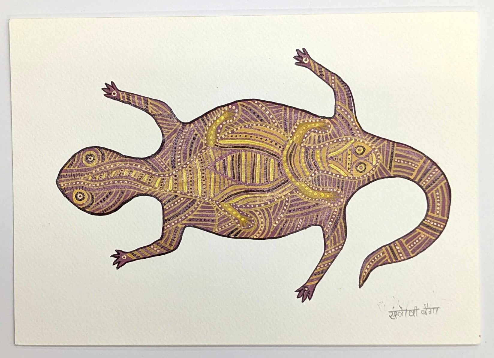 Chameleons Acrylic on Paper - Baiga Art