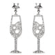 Champagne Bubbles Drop Earrings - Silver