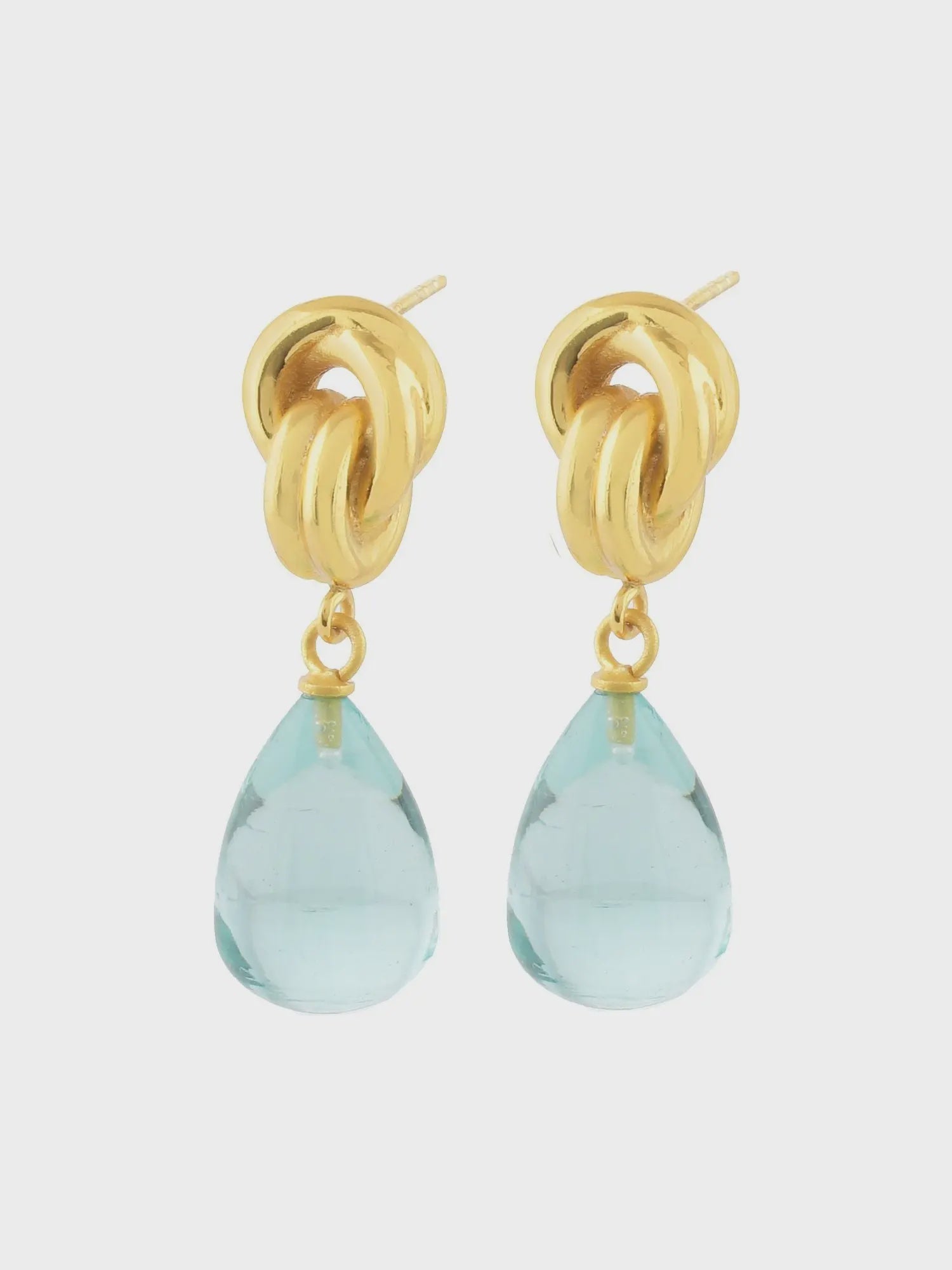 Chunky Knot Earrings Turquoise