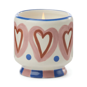 Adopo 8oz Ceramic Candle Hearts - Rosewood Vanilla