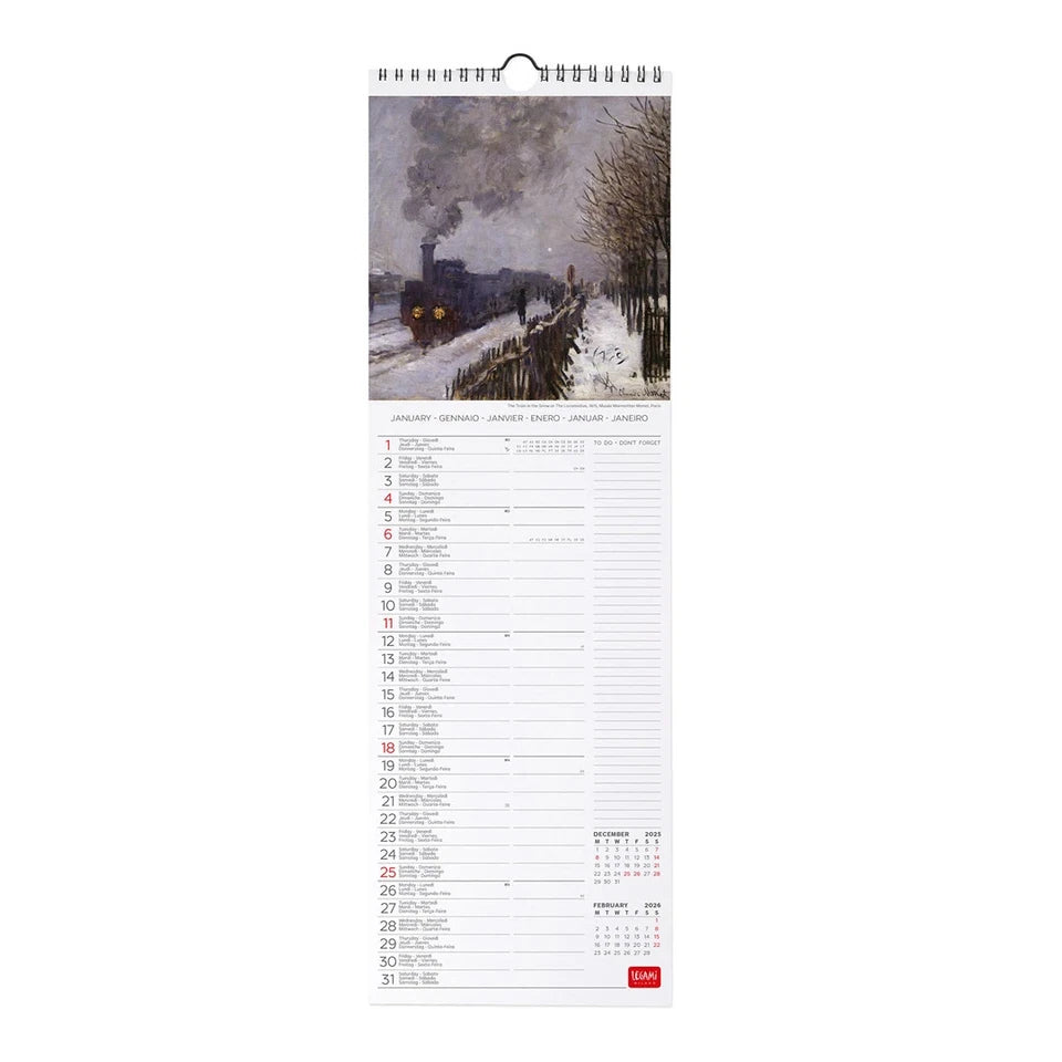 Claude Monet Long Calendar 2026