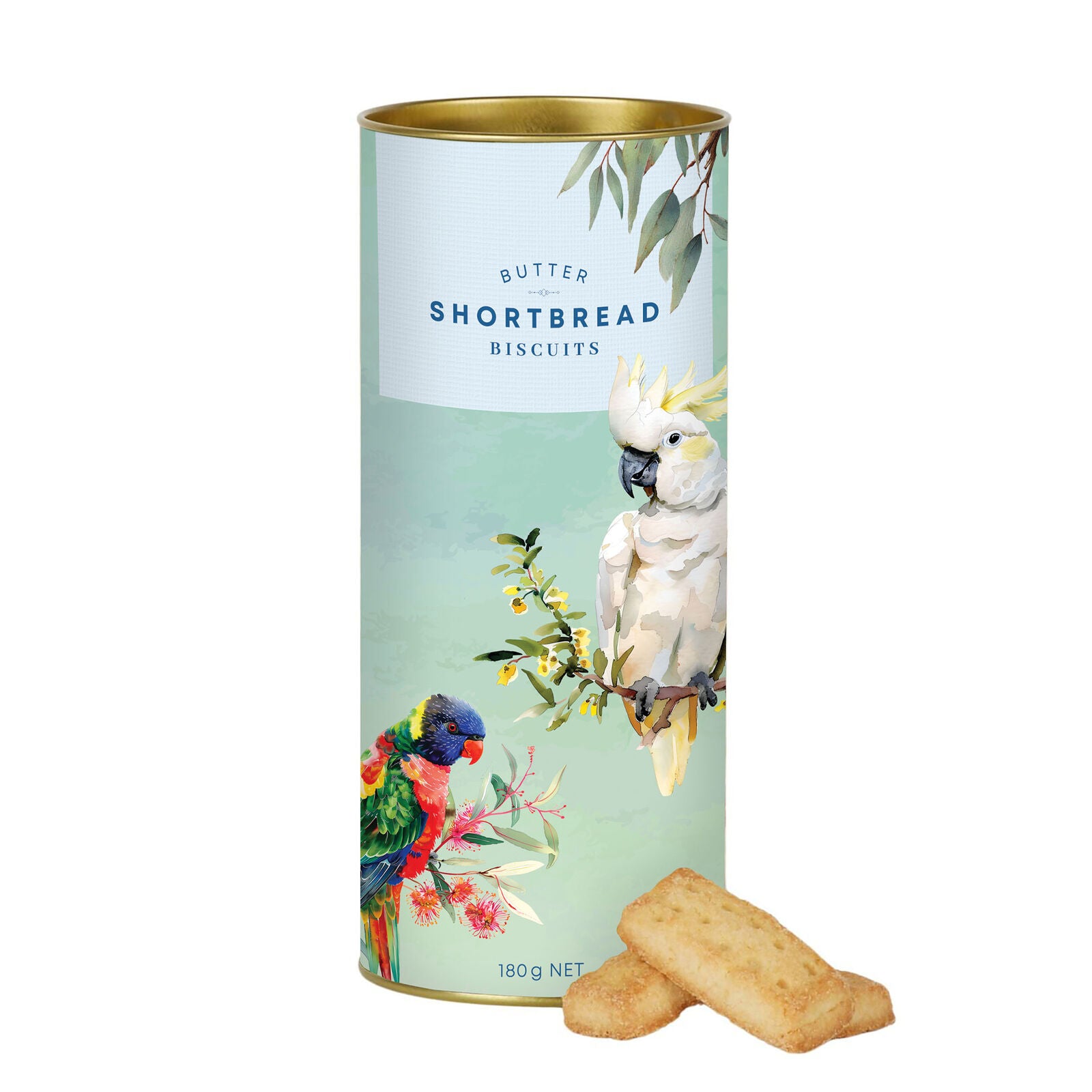 Cockatoo Aussie Birds Shortbread Tube 180g