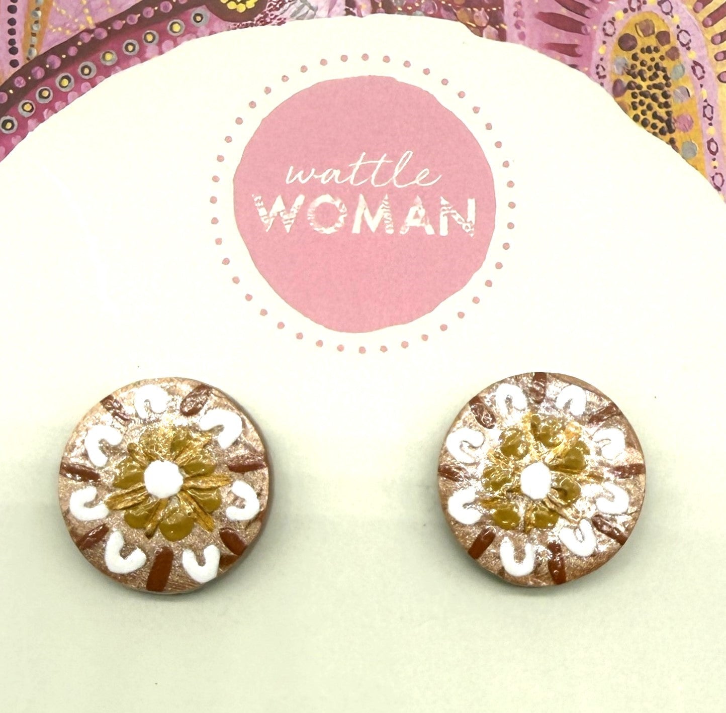 Painted Copper Stud Earrings