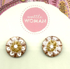 Painted Copper Stud Earrings