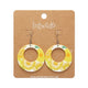 Daisy Yellow Circle Drop Earrings