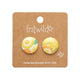 Daisy Yellow Rounded Stud Earrings