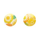 Daisy Yellow Rounded Stud Earrings
