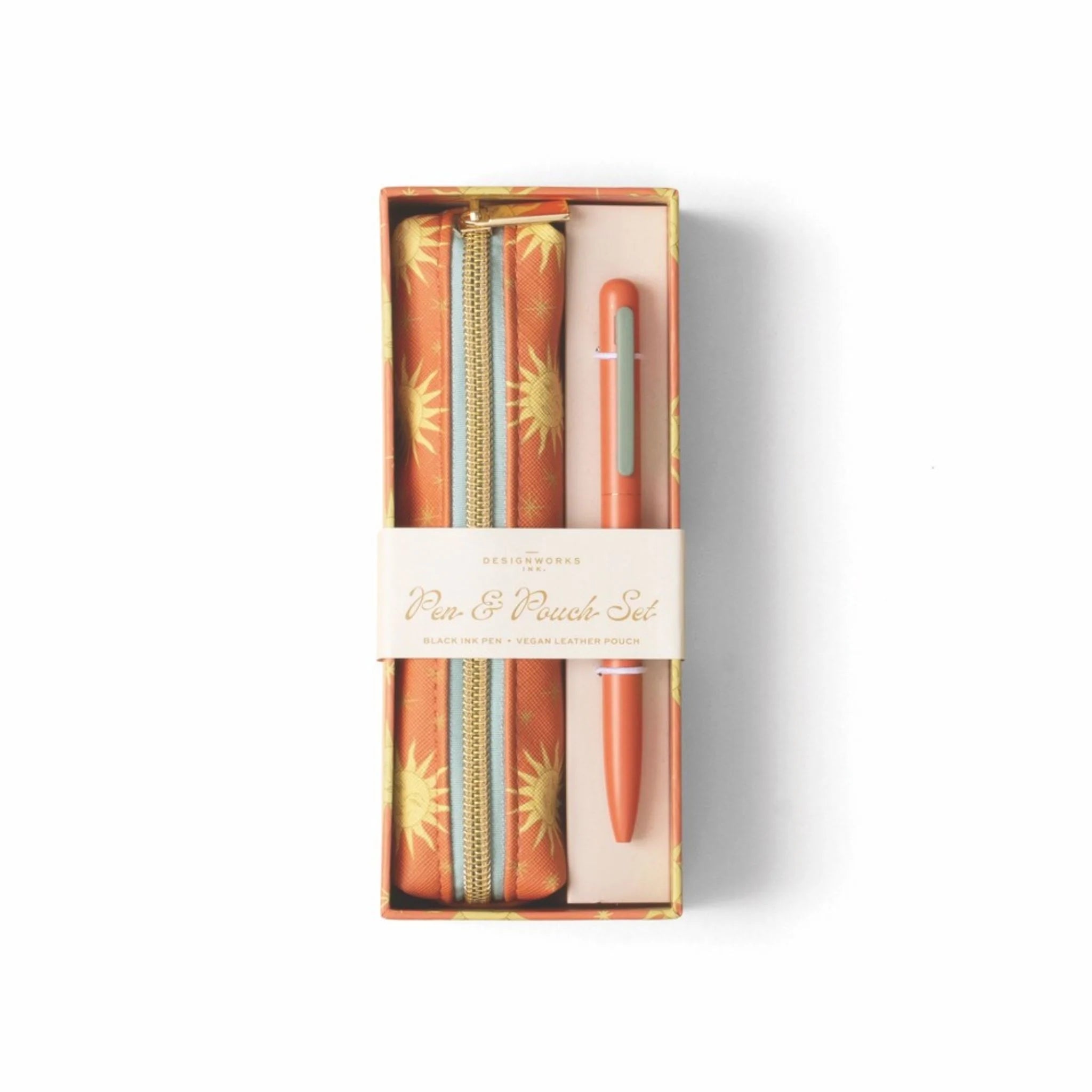 Pen & Pouch Set - Terracotta Sun