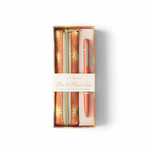 Pen & Pouch Set - Terracotta Sun