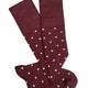 Dotty Long Socks Burgundy