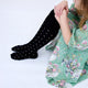 Dotty Long Socks Black