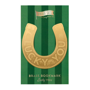 Vintage Sass Brass Bookmark - Lucky You