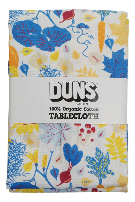 Fall Flowers Blue Tablecloth
