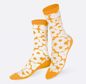 Flower Power Orange Socks