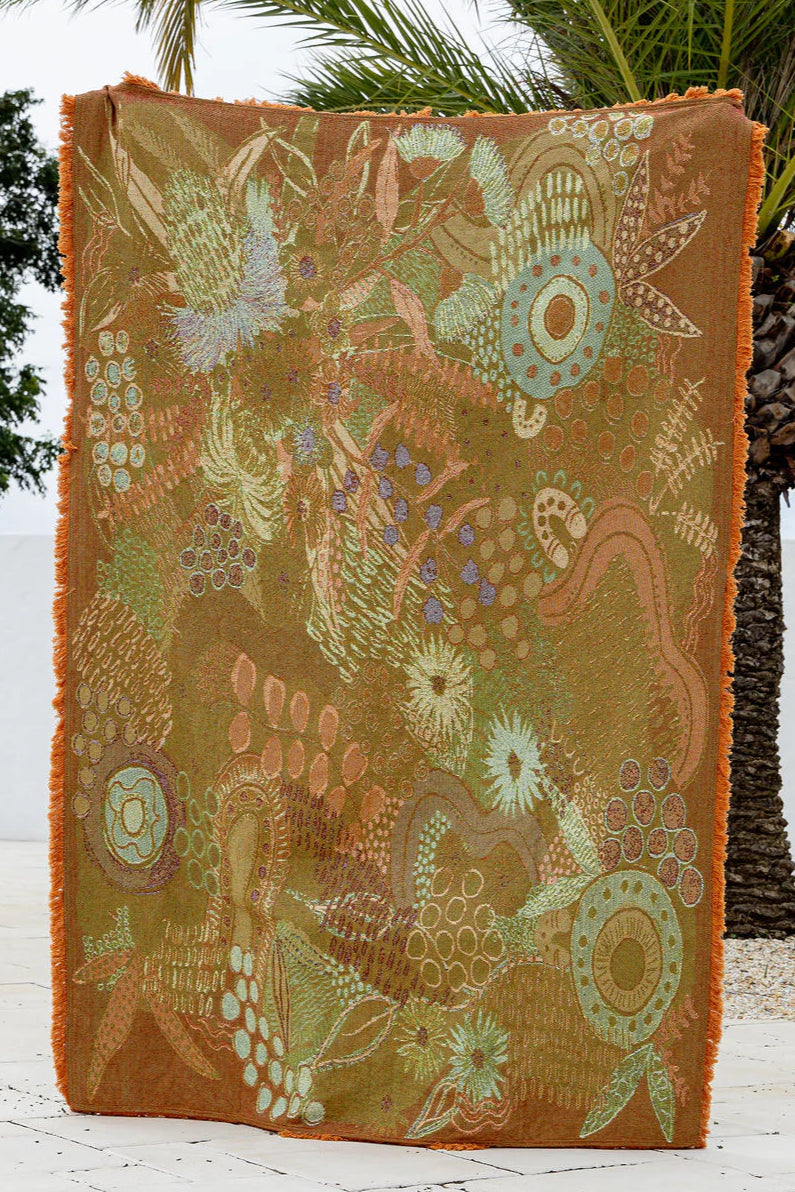 Flowers Along The River Recycled Cotton Throw