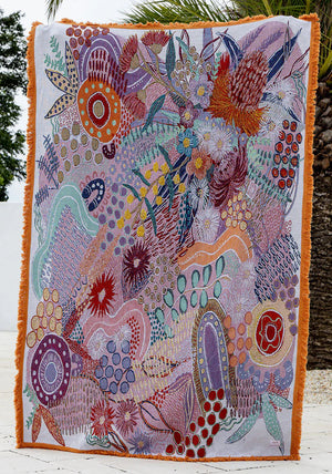 Flowers Along The River Recycled Cotton Throw