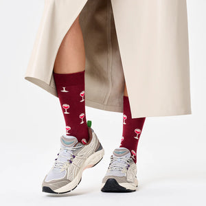 Glass of Wine Burgundy Socks