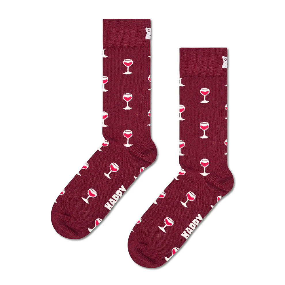 Glass of Wine Burgundy Socks