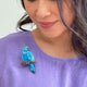 Glaucous Macaw Brooch