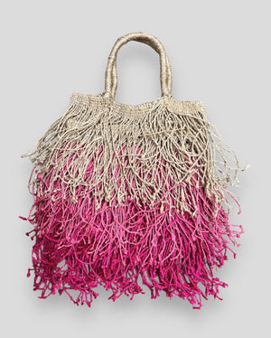 Jute Macramé Heart Fringe Bag